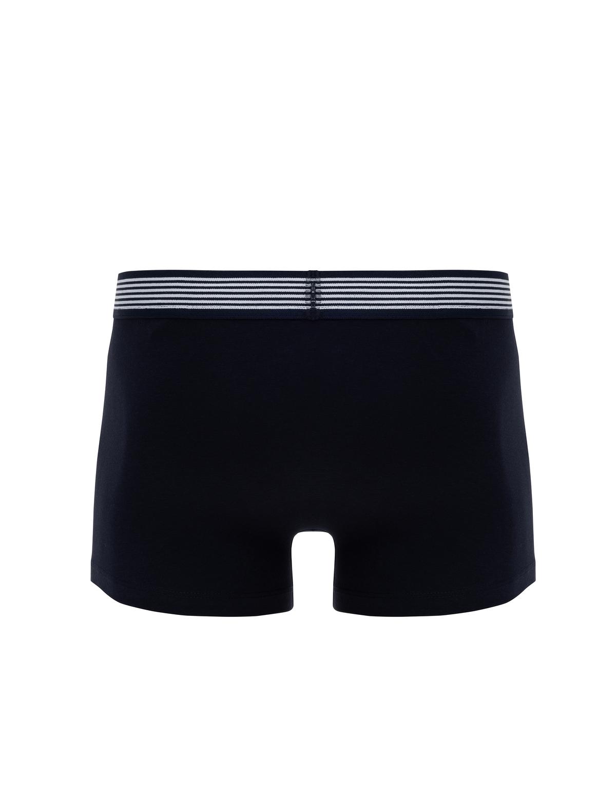 Siyah - Lacivert Pamuk Modal Karışımlı 3'lü Boxer - 50315165001