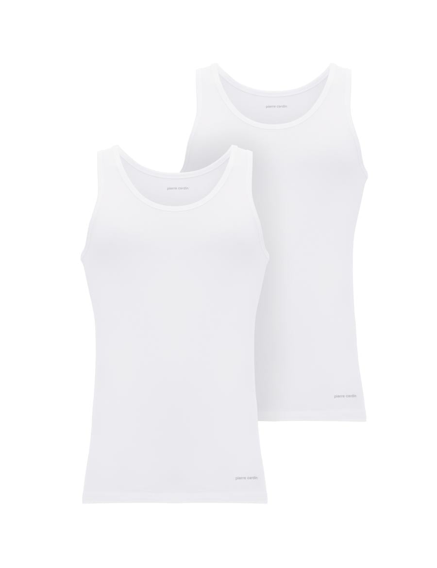 Beyaz Pamuk Modal Karışımlı 2'li Atlet