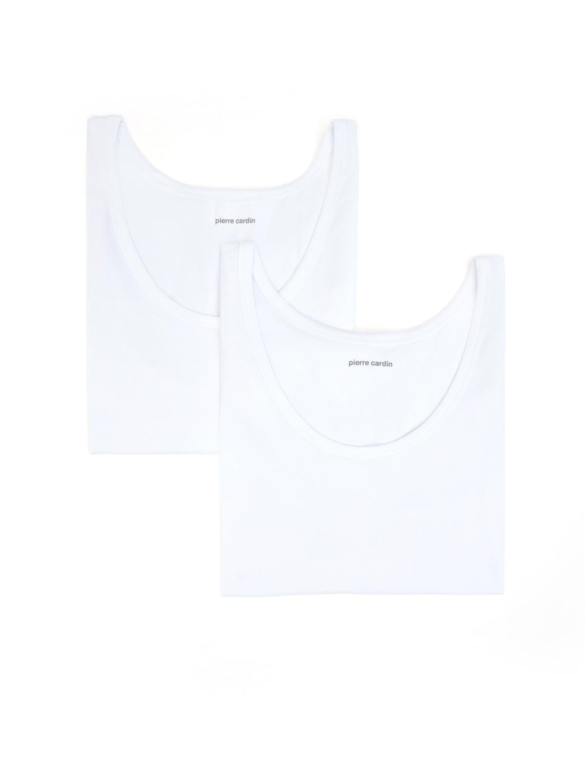 Beyaz Pamuk Modal Karışımlı 2'li Atlet - 50315166003