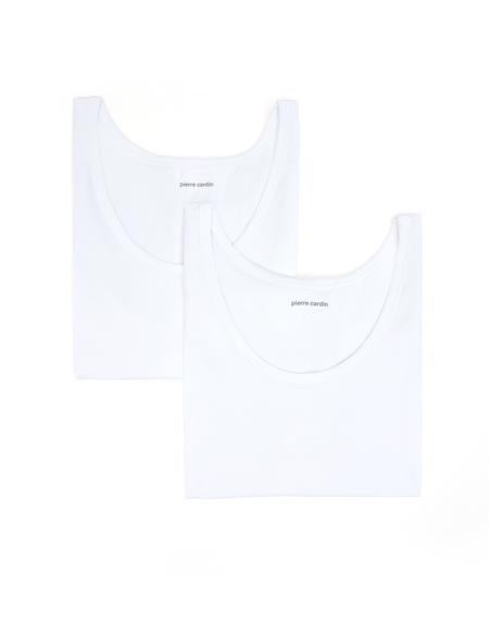 Beyaz Pamuk Modal Karışımlı 2'li Atlet - 50315166003