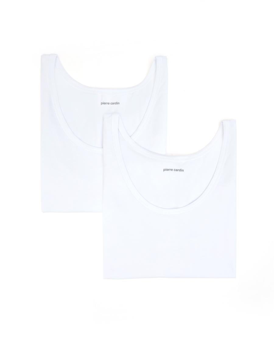 Beyaz Pamuk Modal Karışımlı 2'li Atlet