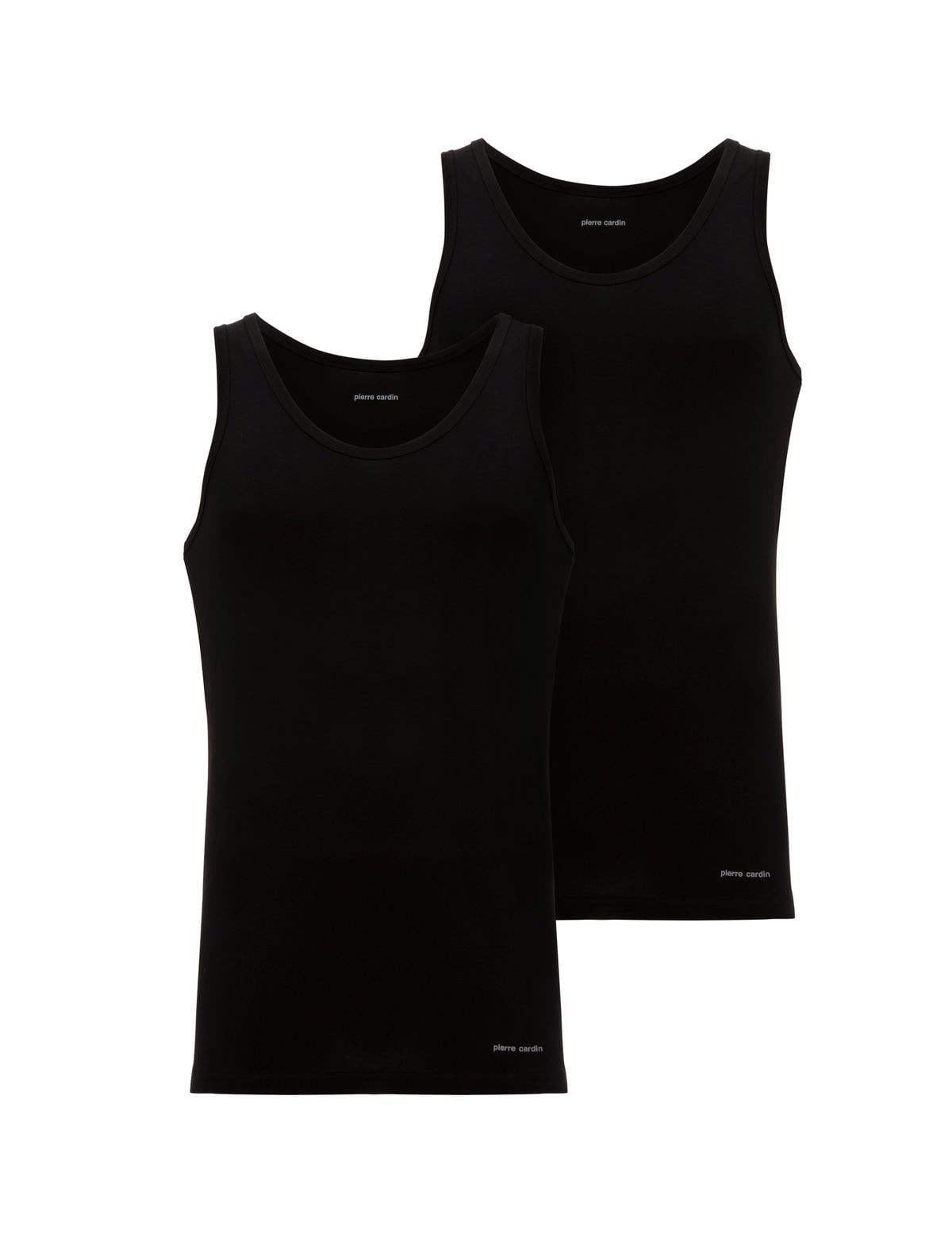 Siyah Pamuk Modal Karışımlı 2'li Atlet