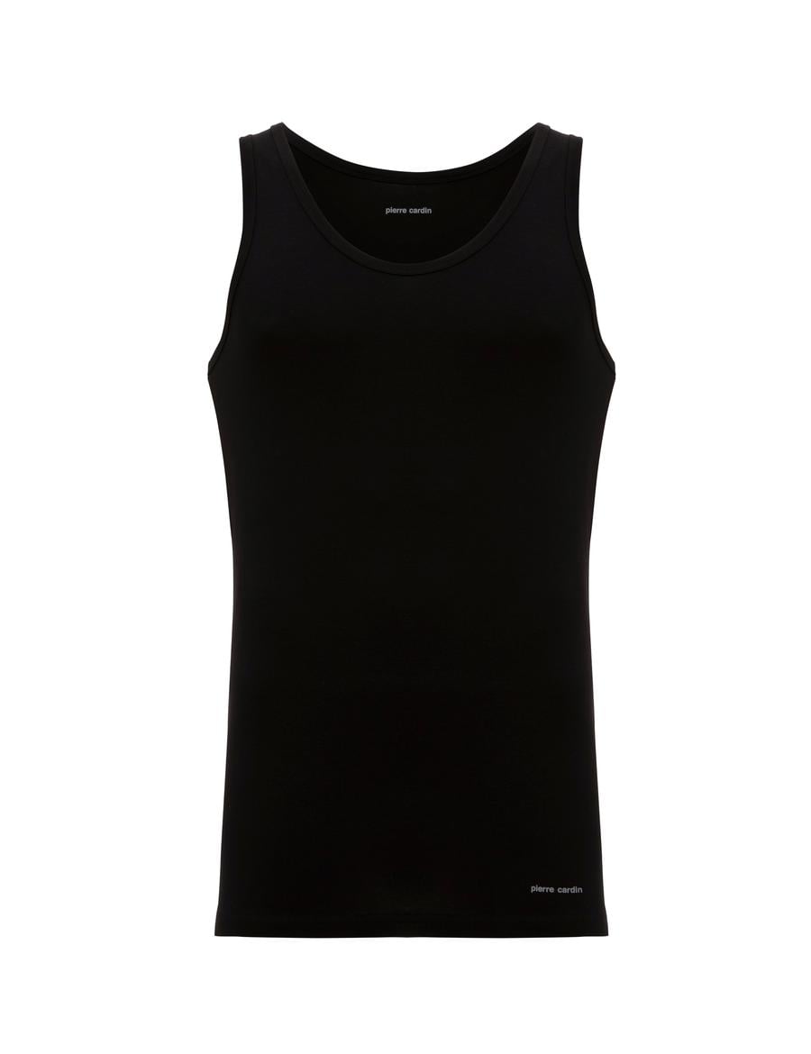 Siyah Pamuk Modal Karışımlı 2'li Atlet