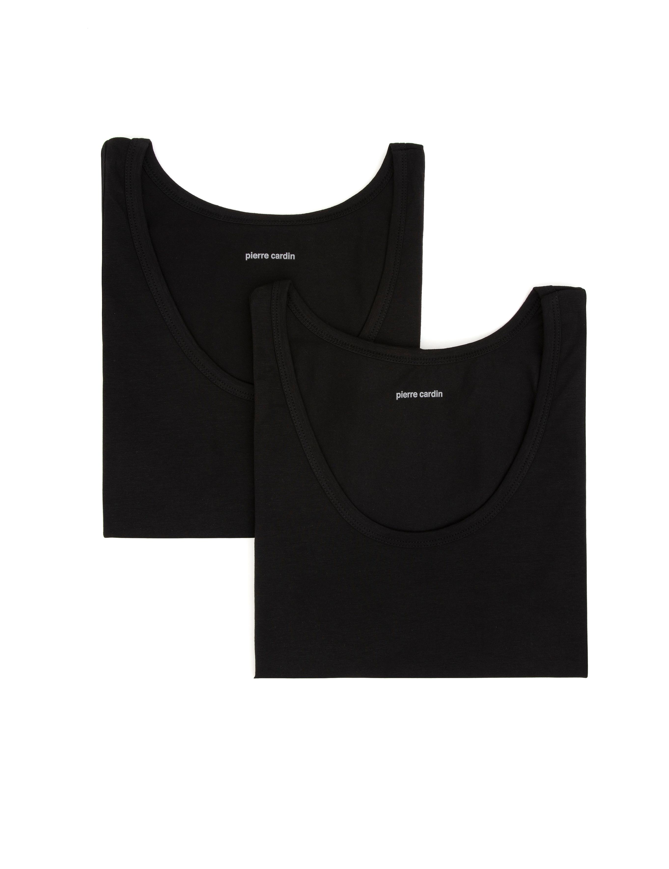 Siyah Pamuk Modal Karışımlı 2'li Atlet