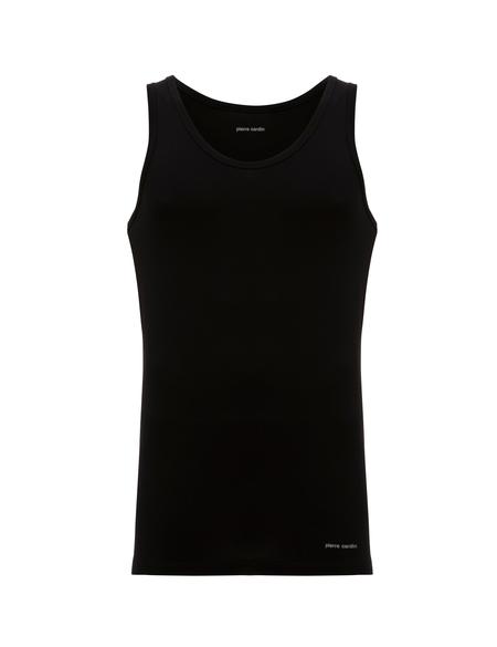 Siyah Pamuk Modal Karışımlı 2'li Atlet - 50315167001