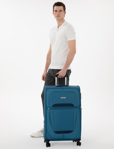 Mavi Büyük Boy Kumaş Valiz - 50312932003