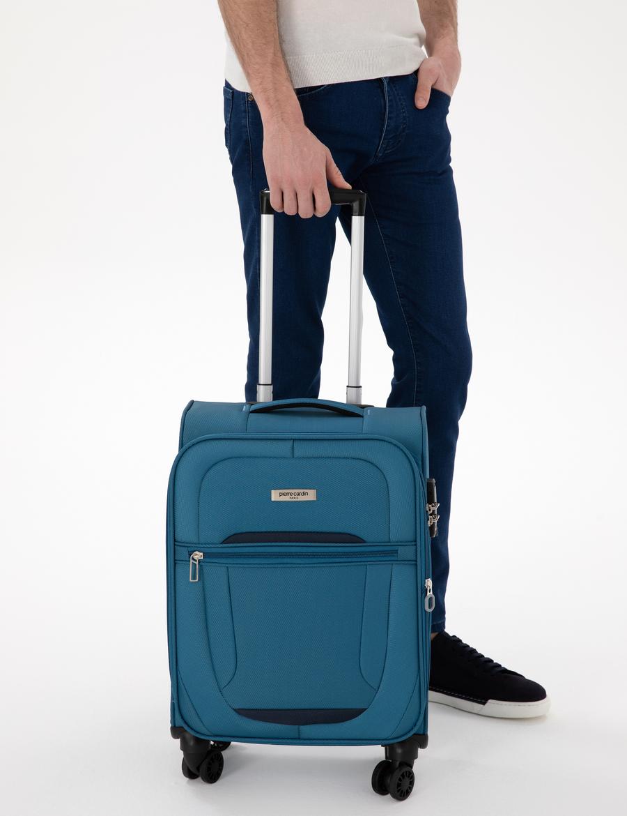 Mavi Kabin Boy Kumaş Valiz