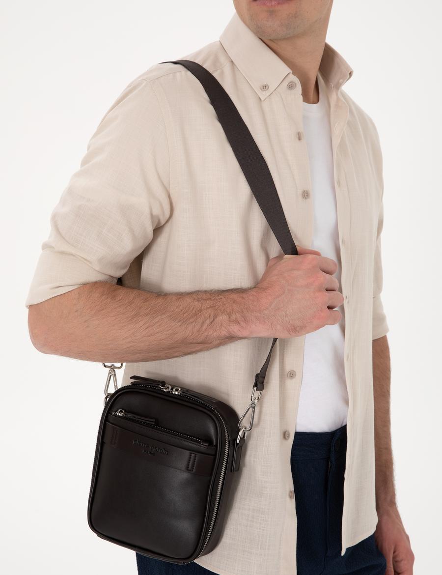 Erkek Kahverengi Askılı El Çantası