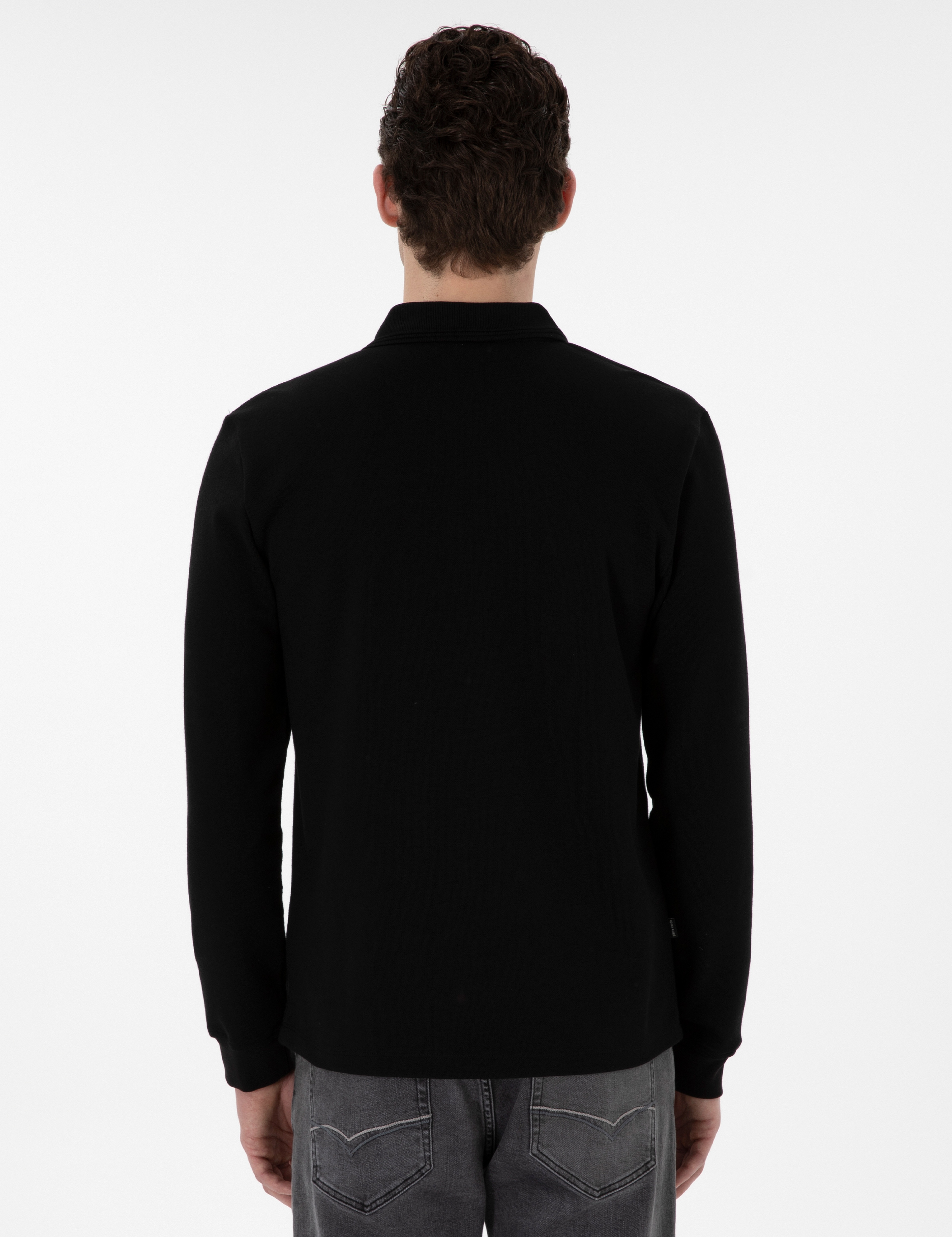 Siyah Slim Fit Sweatshirt - Image 5