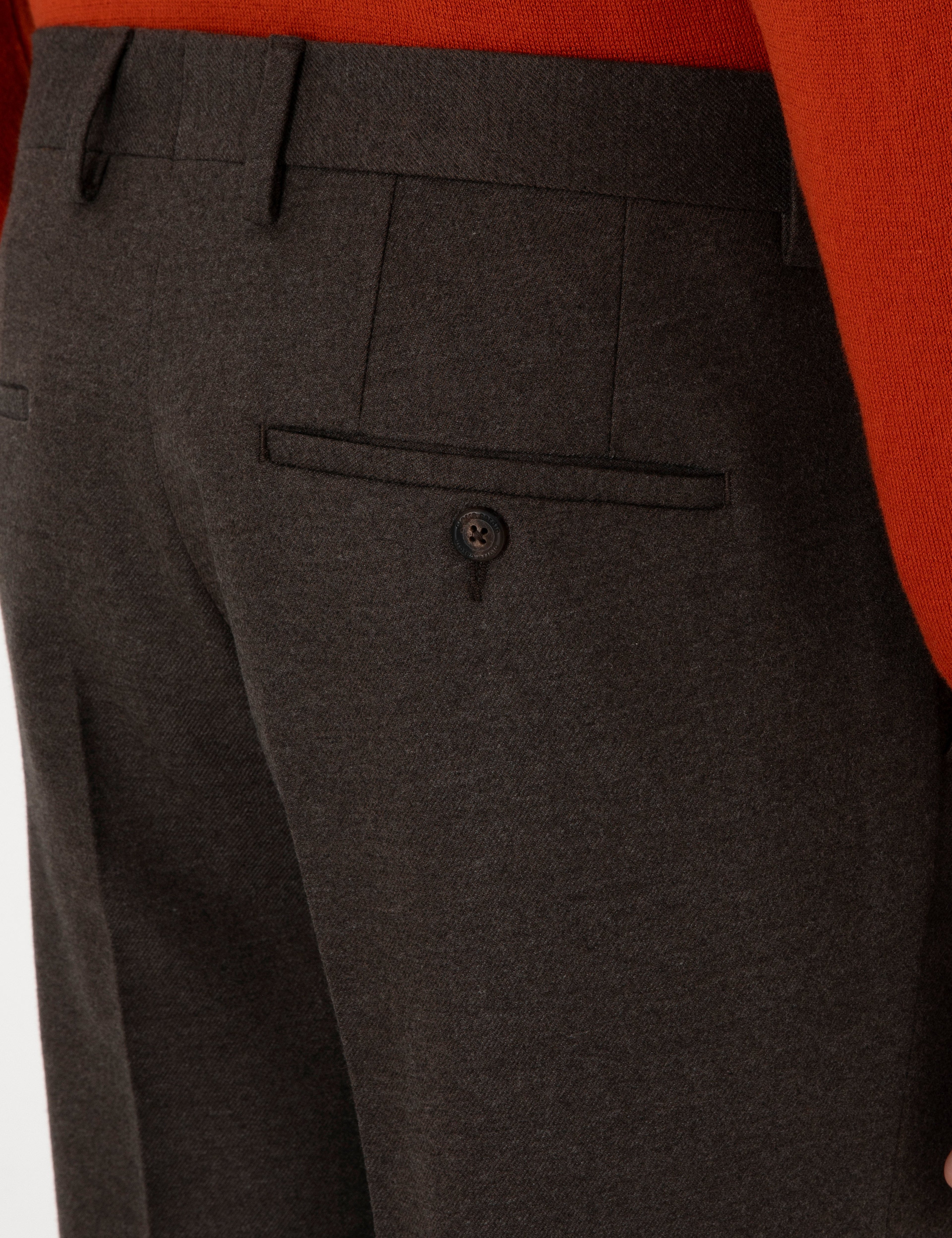 Kahverengi Slim Fit Kumaş Pantolon - Image 6