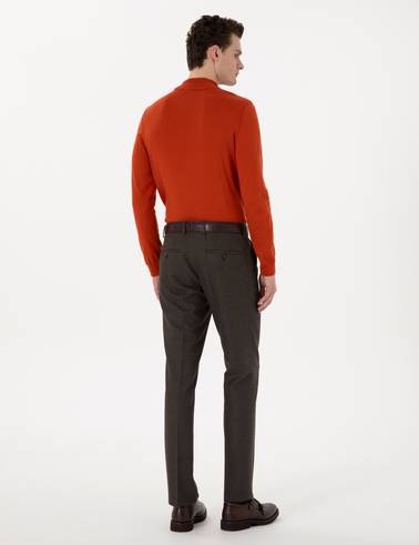 Kahverengi Slim Fit Kumaş Pantolon