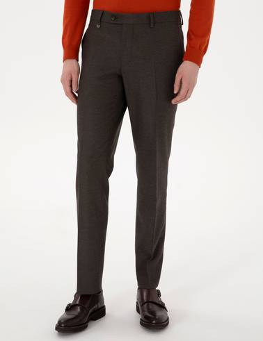 Kahverengi Slim Fit Kumaş Pantolon