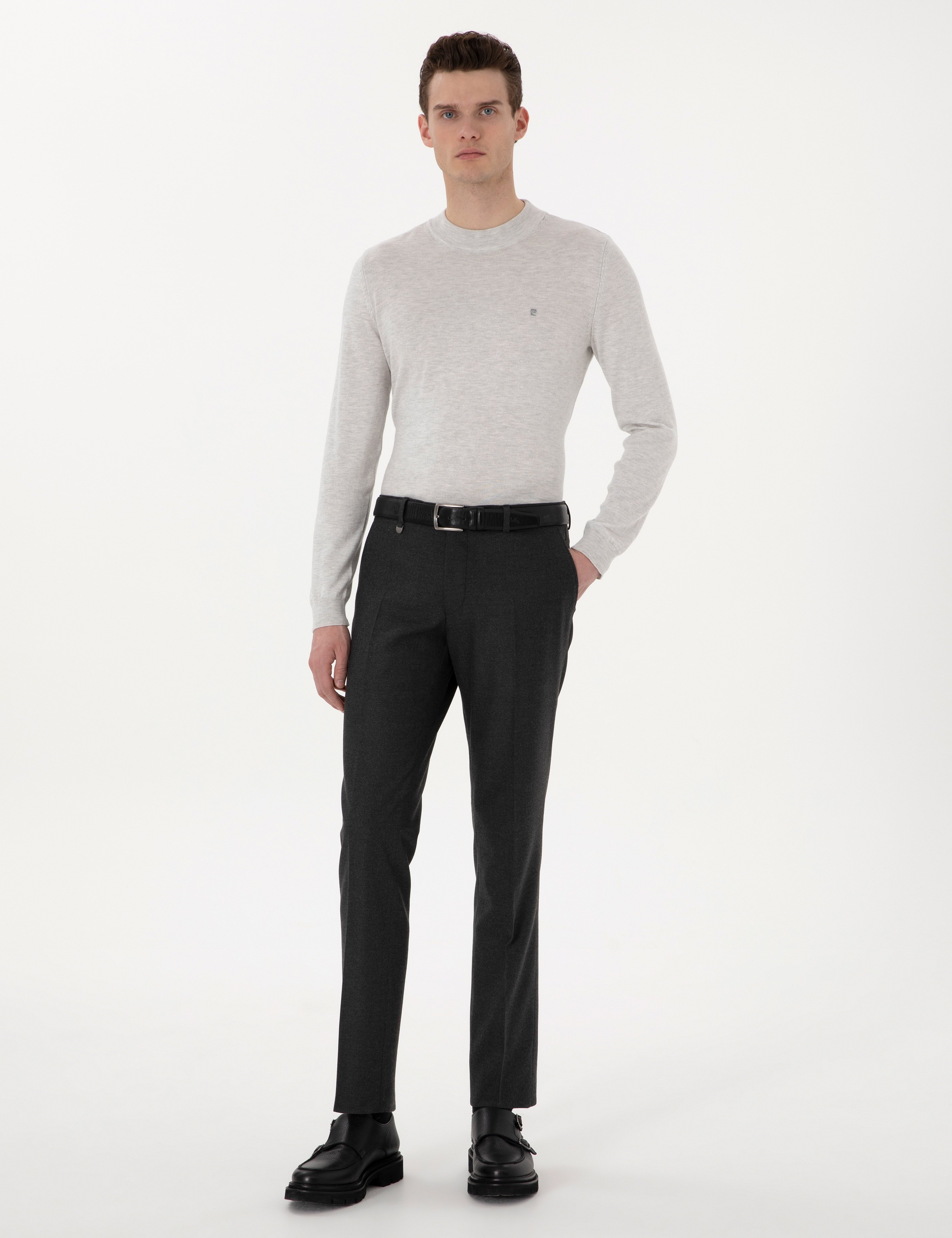 Antrasit Slim Fit Kumaş Pantolon - Image 1