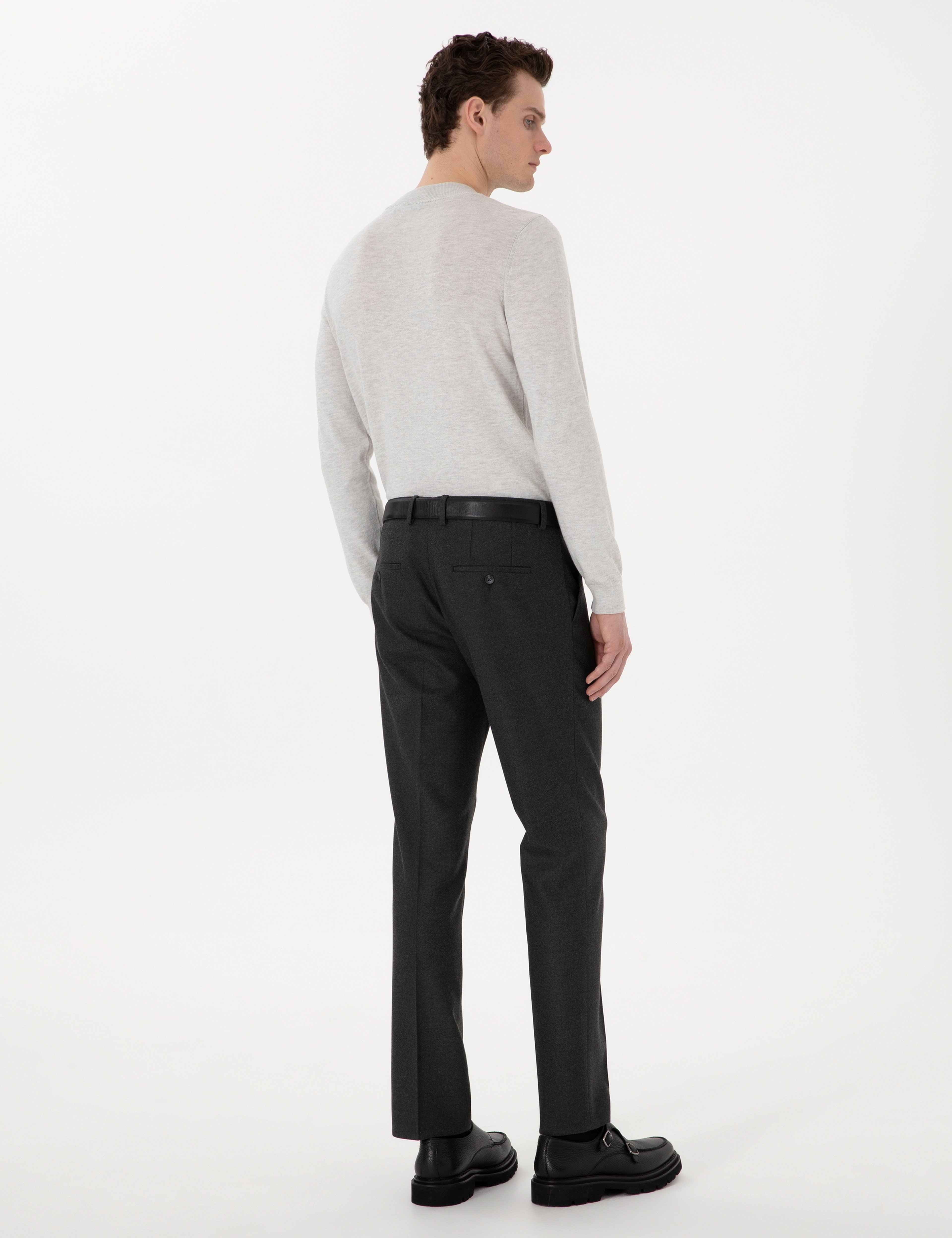 Antrasit Slim Fit Kumaş Pantolon