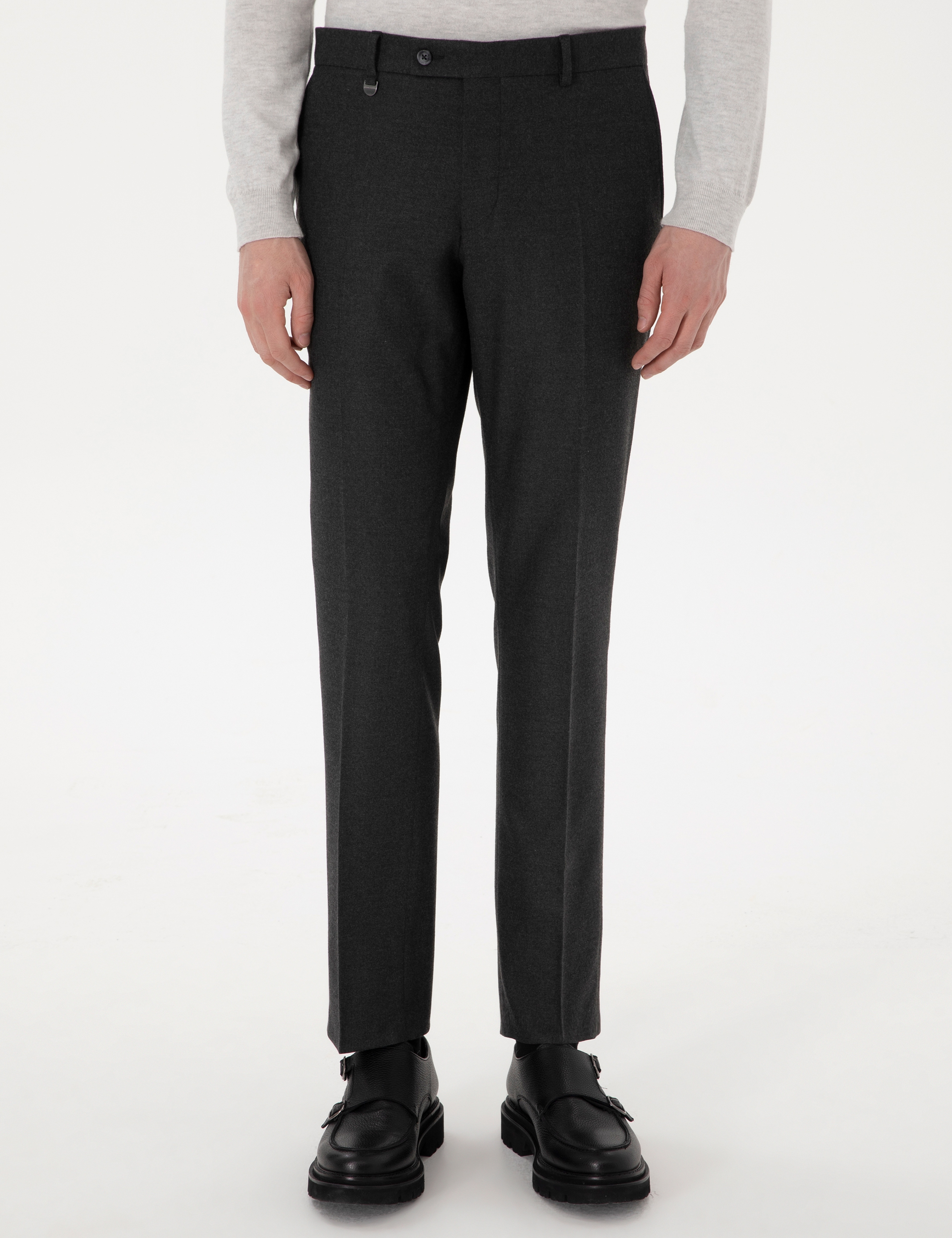 Antrasit Slim Fit Kumaş Pantolon - Image 2