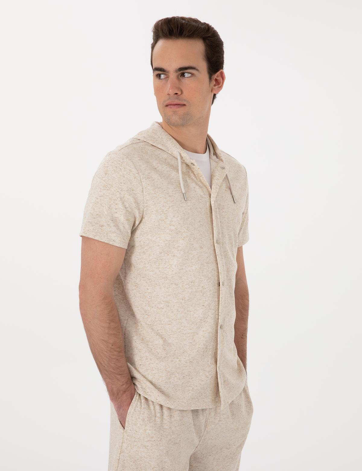 Bej Regular Fit Örme Gömlek - 50302564212