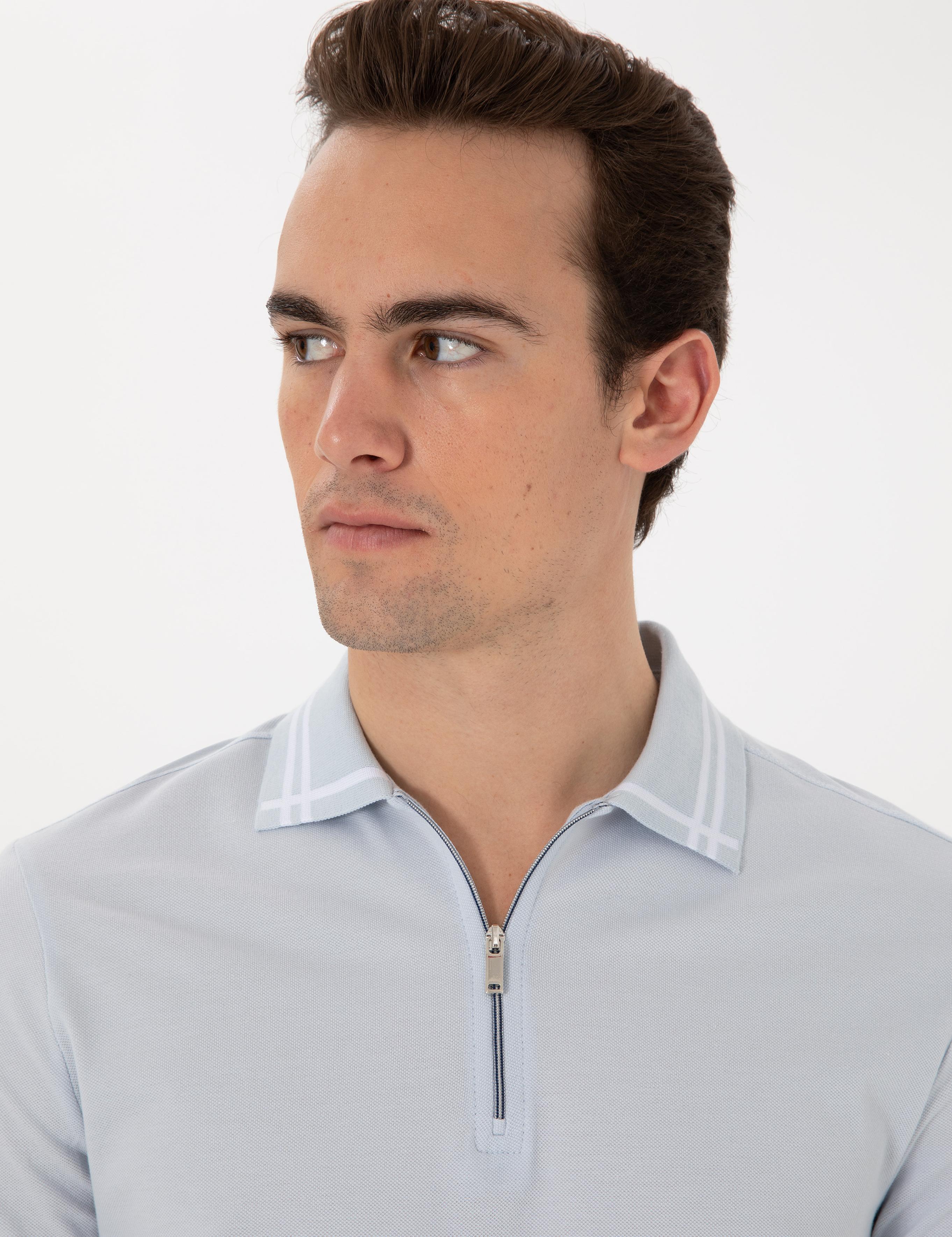 Açık Mavi Slim Fit Tişört