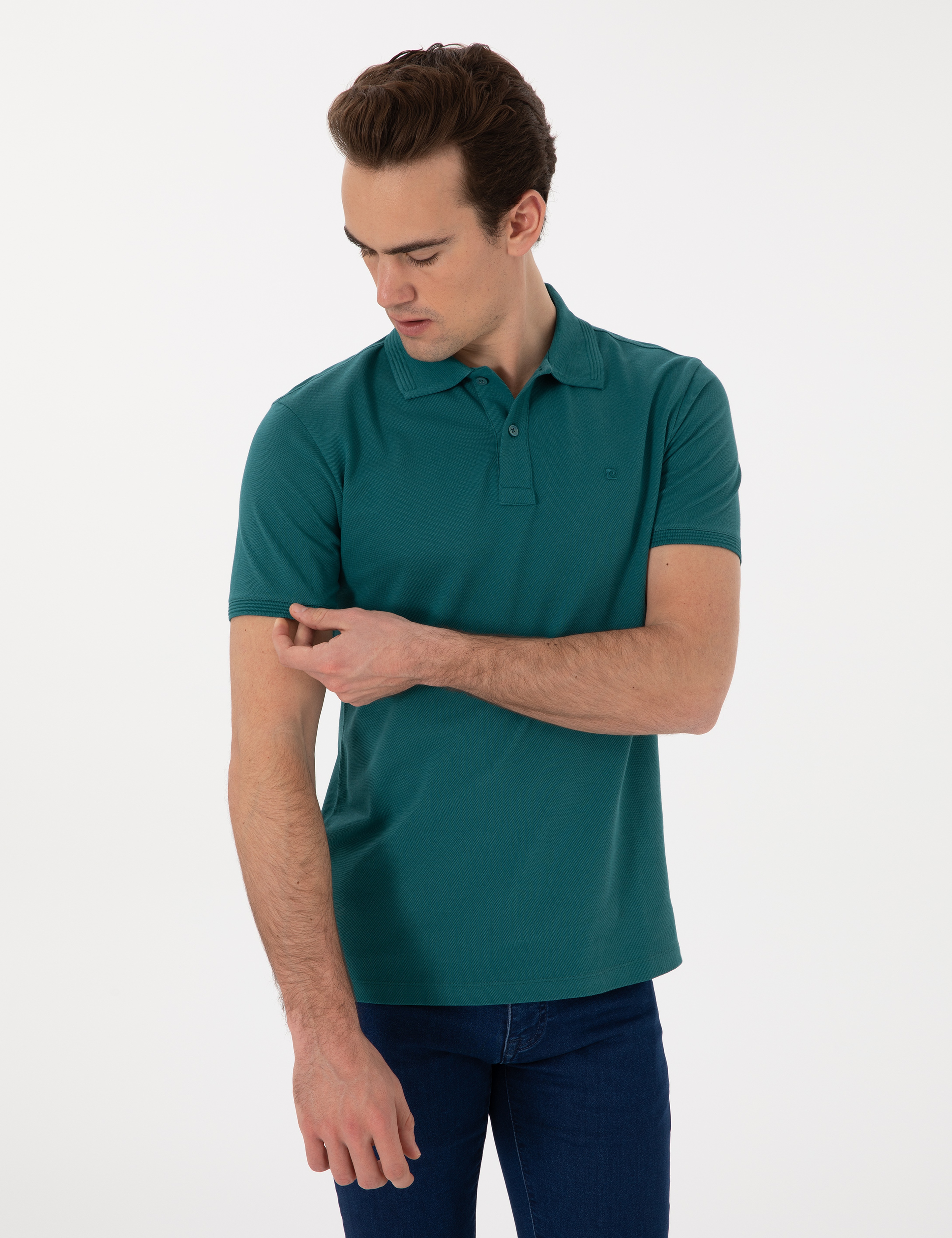 Zümrüt Slim Fit Kıvrılmaz Polo Yaka Basic Tişört - Image 3