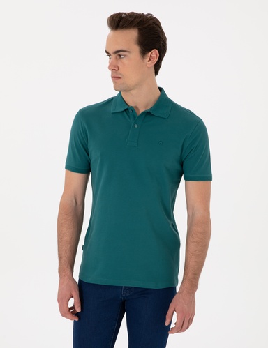 Zümrüt Slim Fit %100 Pamuk Kıvrılmaz Düğmeli Polo Yaka Basic Tişört