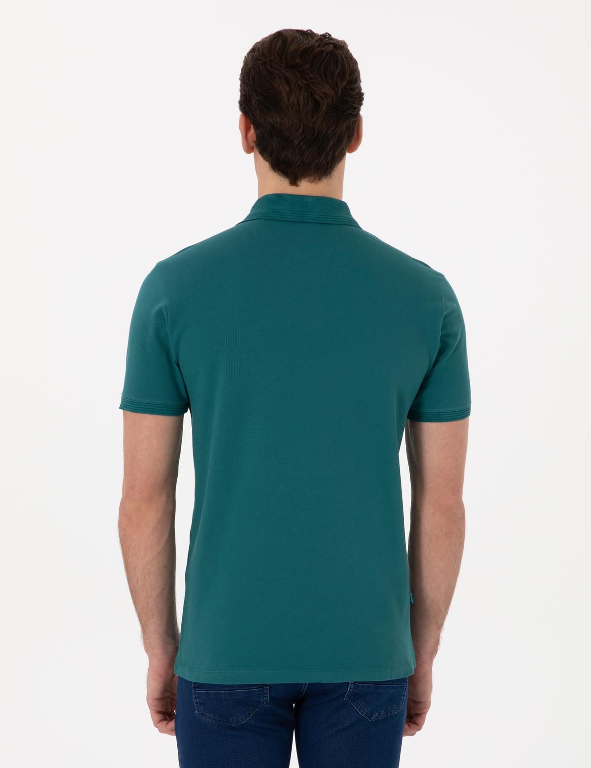 Zümrüt Slim Fit Kıvrılmaz Polo Yaka Basic Tişört - 50302561071