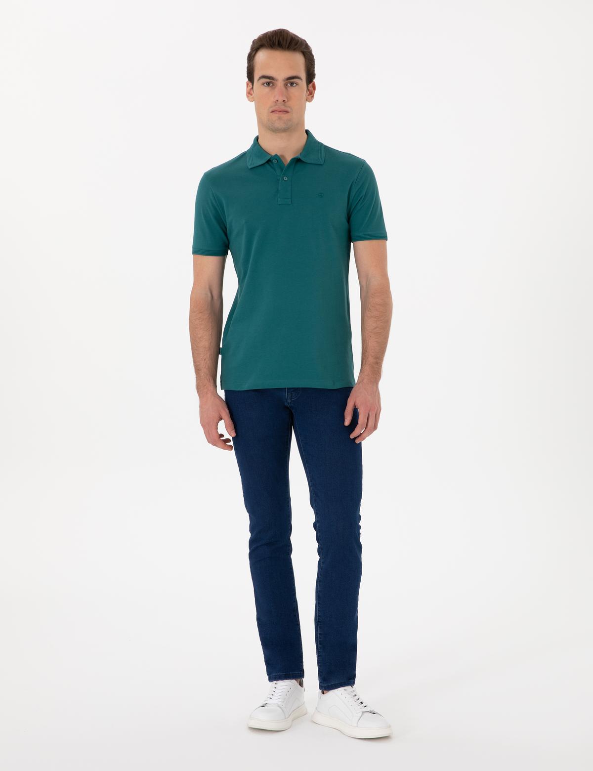 Zümrüt Slim Fit Kıvrılmaz Polo Yaka Basic Tişört - 50302561071