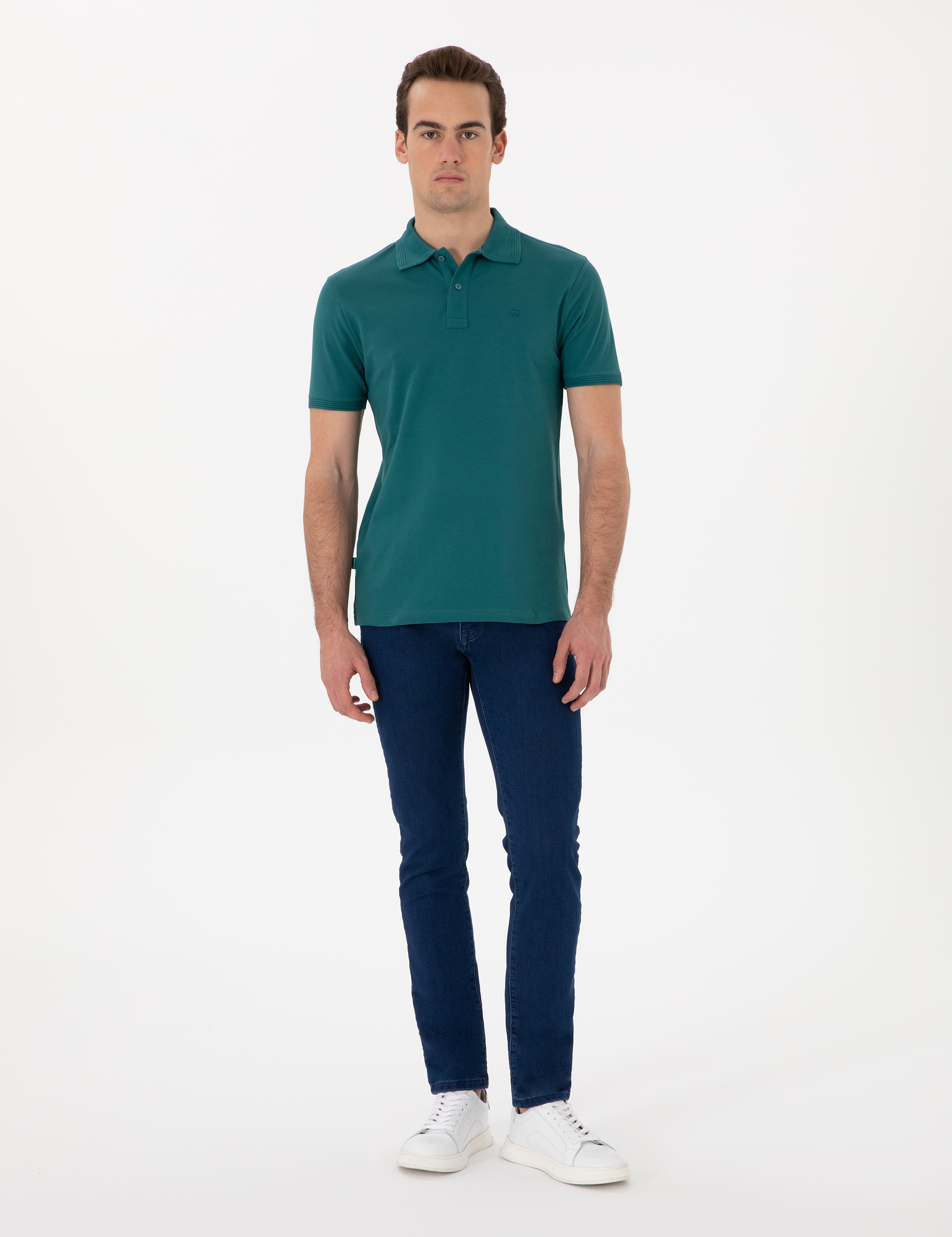 Zümrüt Slim Fit Kıvrılmaz Polo Yaka Basic Tişört - Image 4
