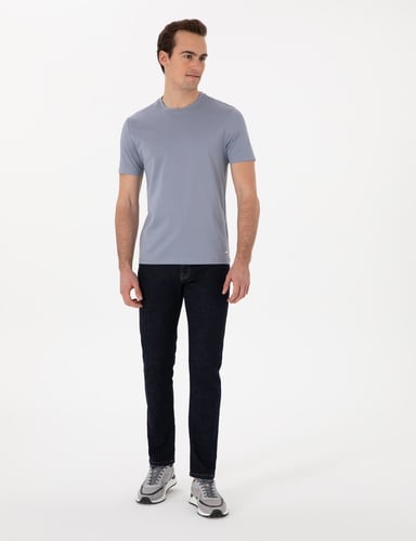 Lacivert Slim Fit Jean Pantolon