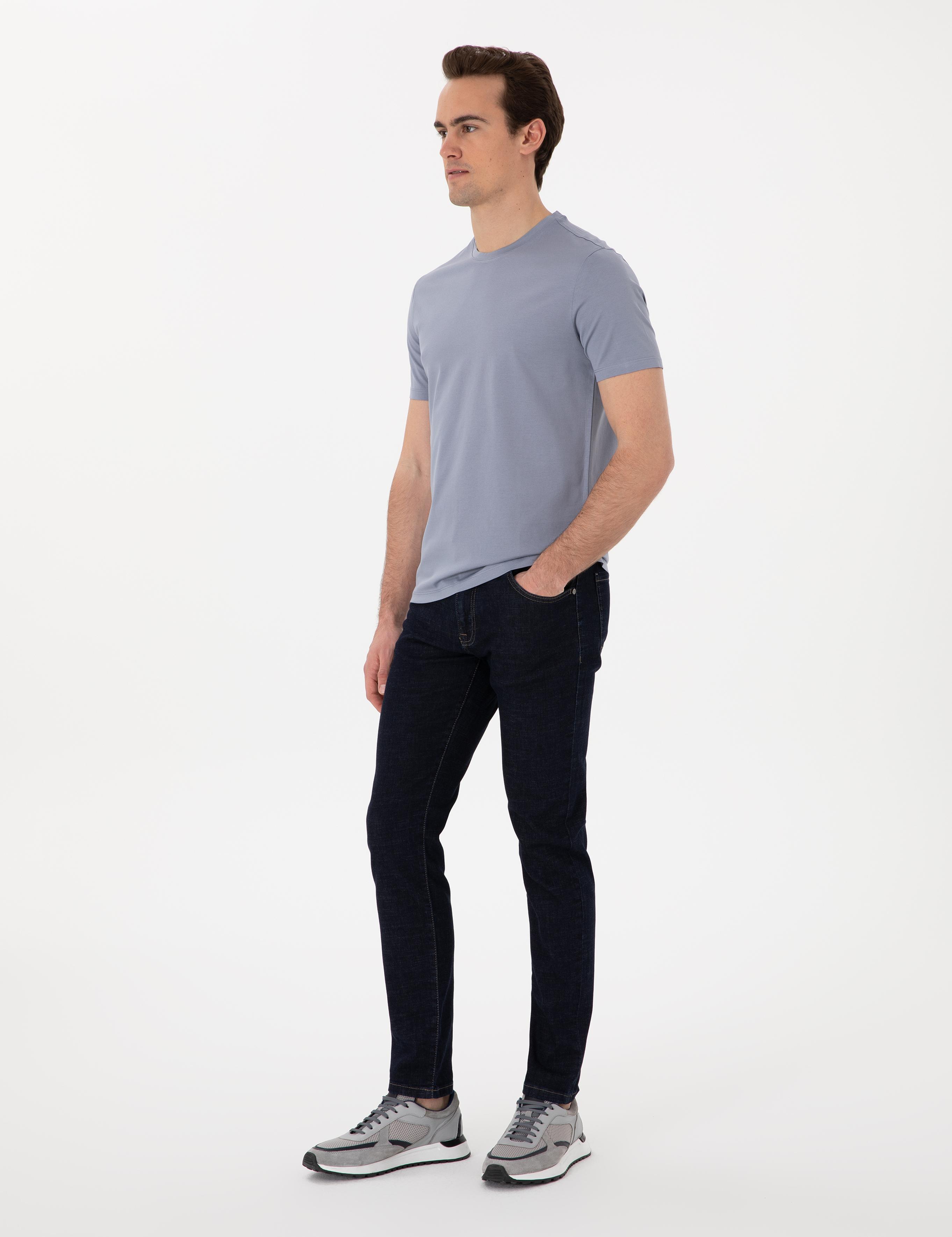 Lacivert Slim Fit Jean Pantolon