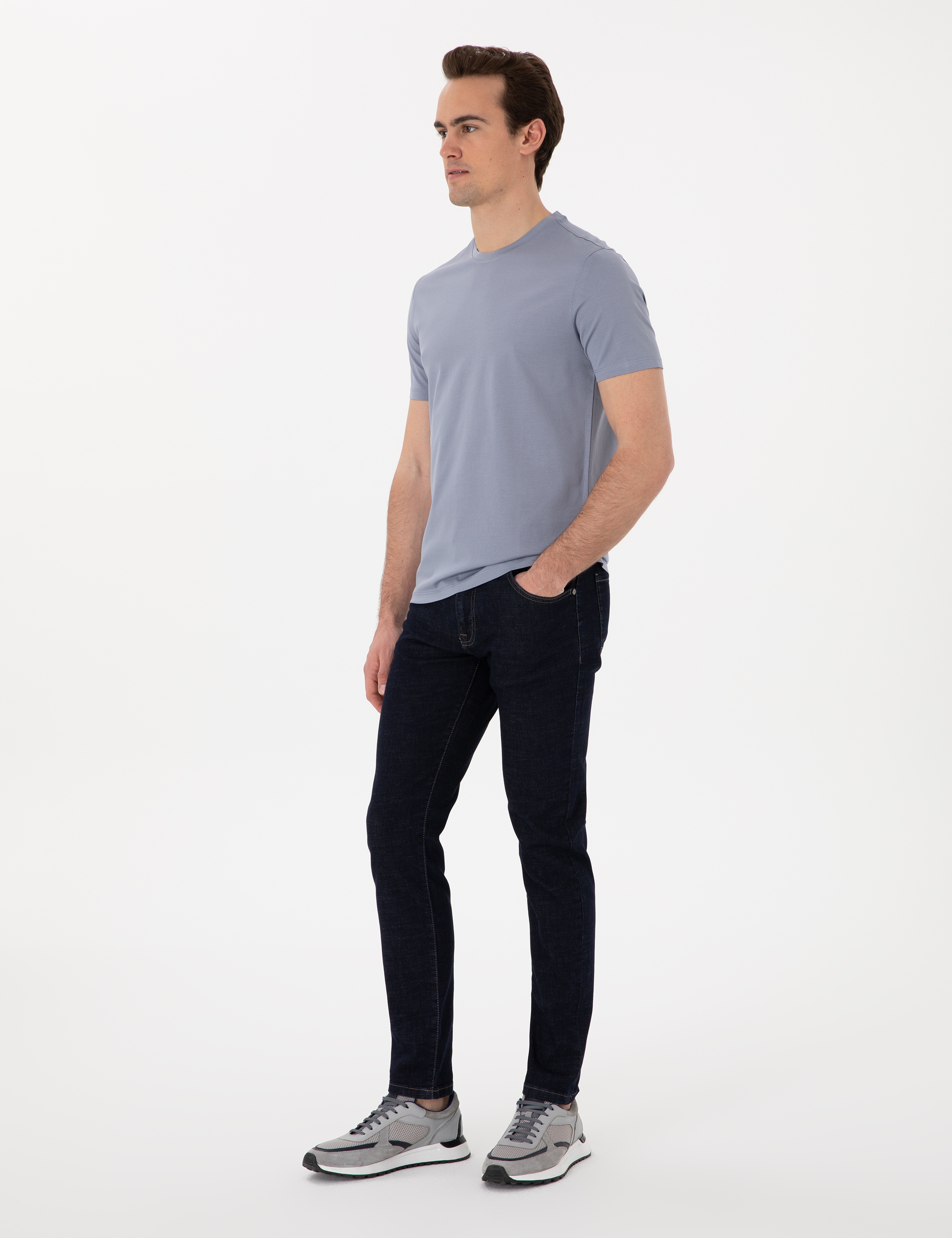 Lacivert Slim Fit Jean Pantolon - Image 3
