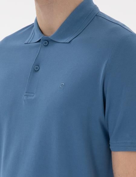 Koyu Mavi Regular Fit %100 Pamuk Polo Yaka Basic Tişört - 50306449008