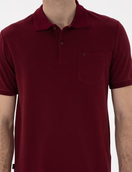 Bordo Regular Fit %100 Pamuk Polo Yaka Basic Tişört - 50306552047