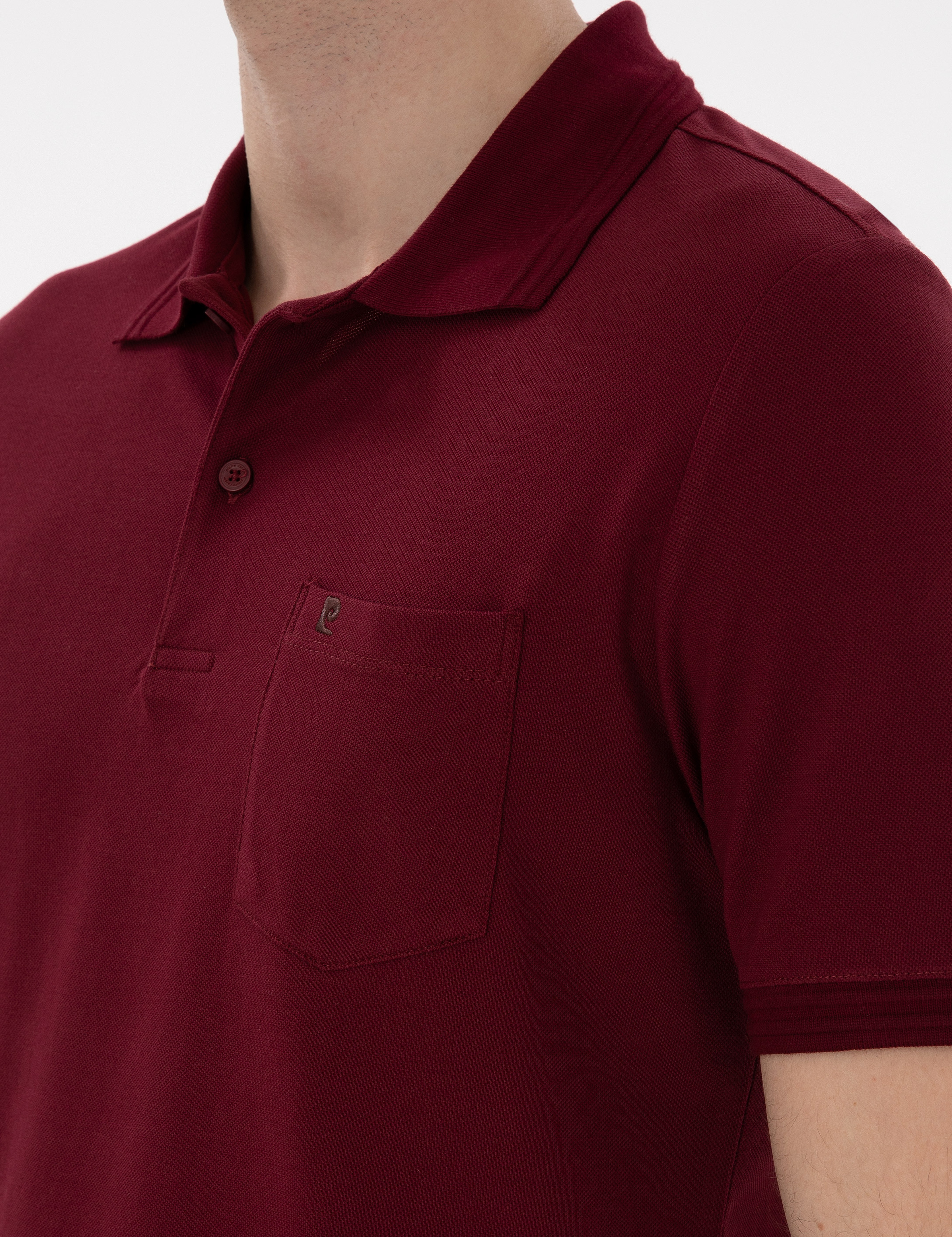 Bordo Regular Fit %100 Pamuk Cepli Düğmeli Polo Yaka Basic Tişört - Image 7