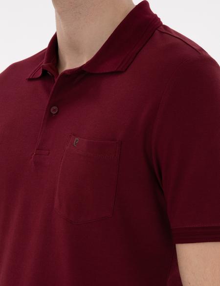 Bordo Regular Fit %100 Pamuk Polo Yaka Basic Tişört - 50306552047