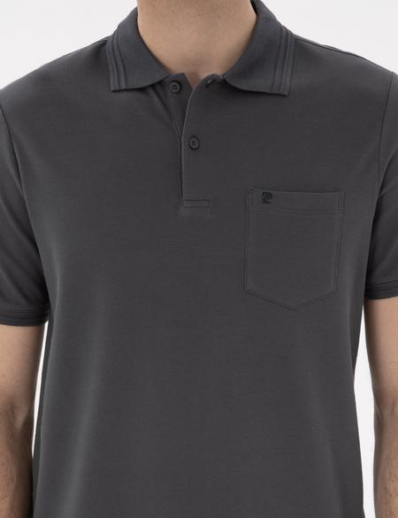 Antrasit Regular Fit %100 Pamuk Polo Yaka Basic Tişört - 50306552088