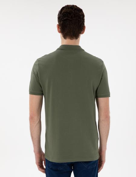 Haki Regular Fit %100 Pamuk Polo Yaka Basic Tişört - 50306552025