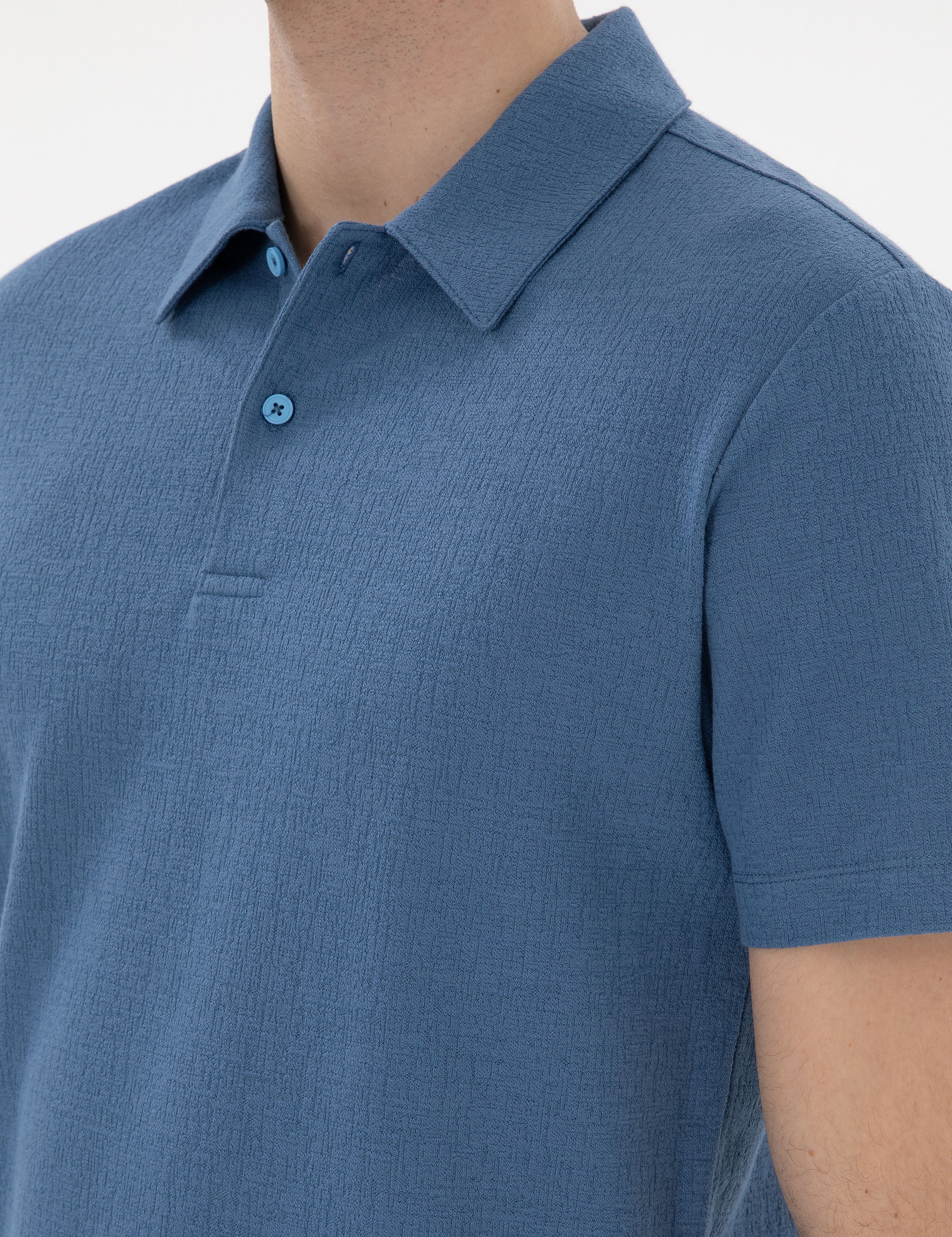 Mavi Slim Fit Polo Yaka Tişört - Image 7