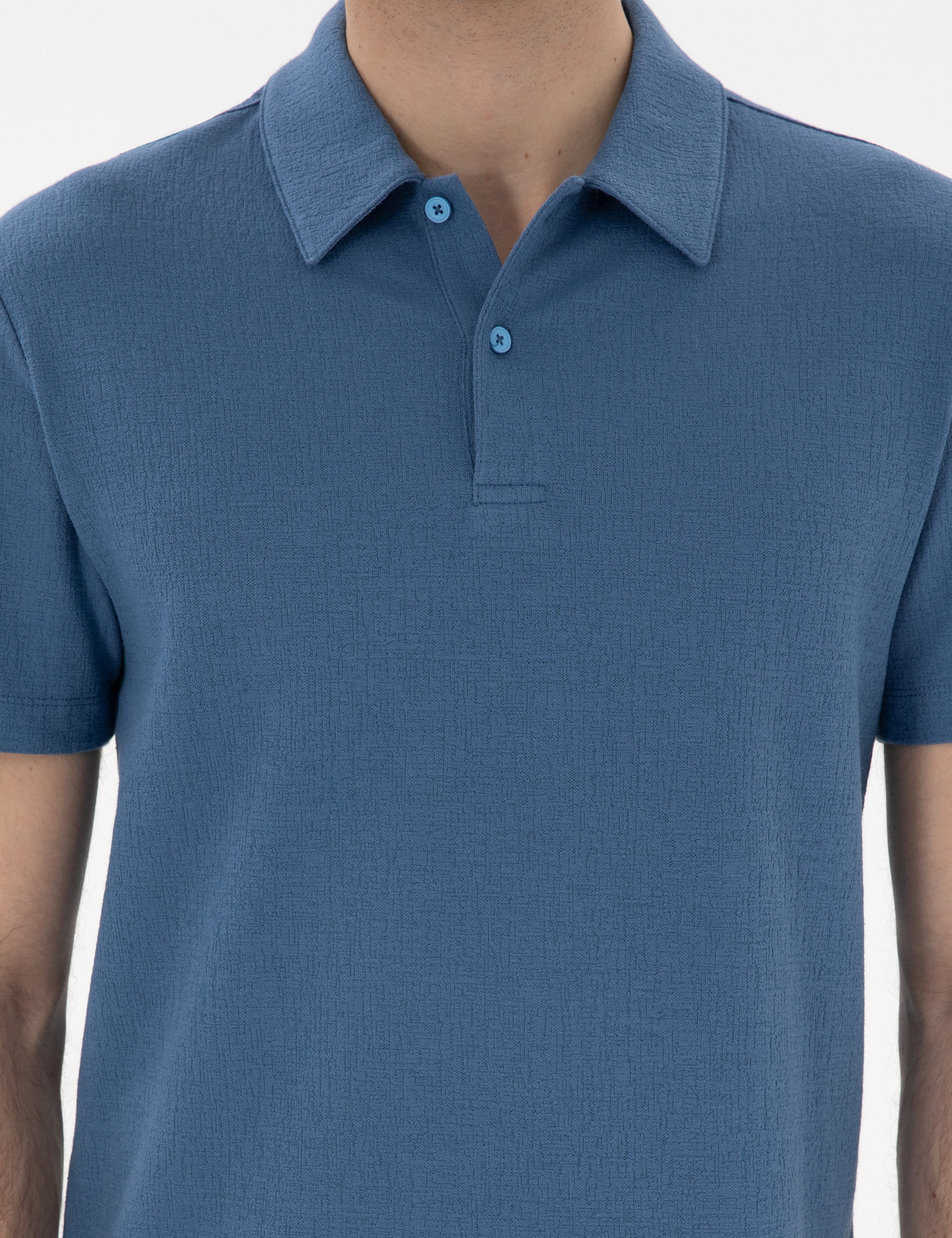 Mavi Slim Fit Polo Yaka Tişört - Image 6