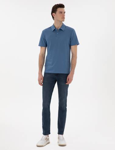Mavi Slim Fit Polo Yaka Tişört
