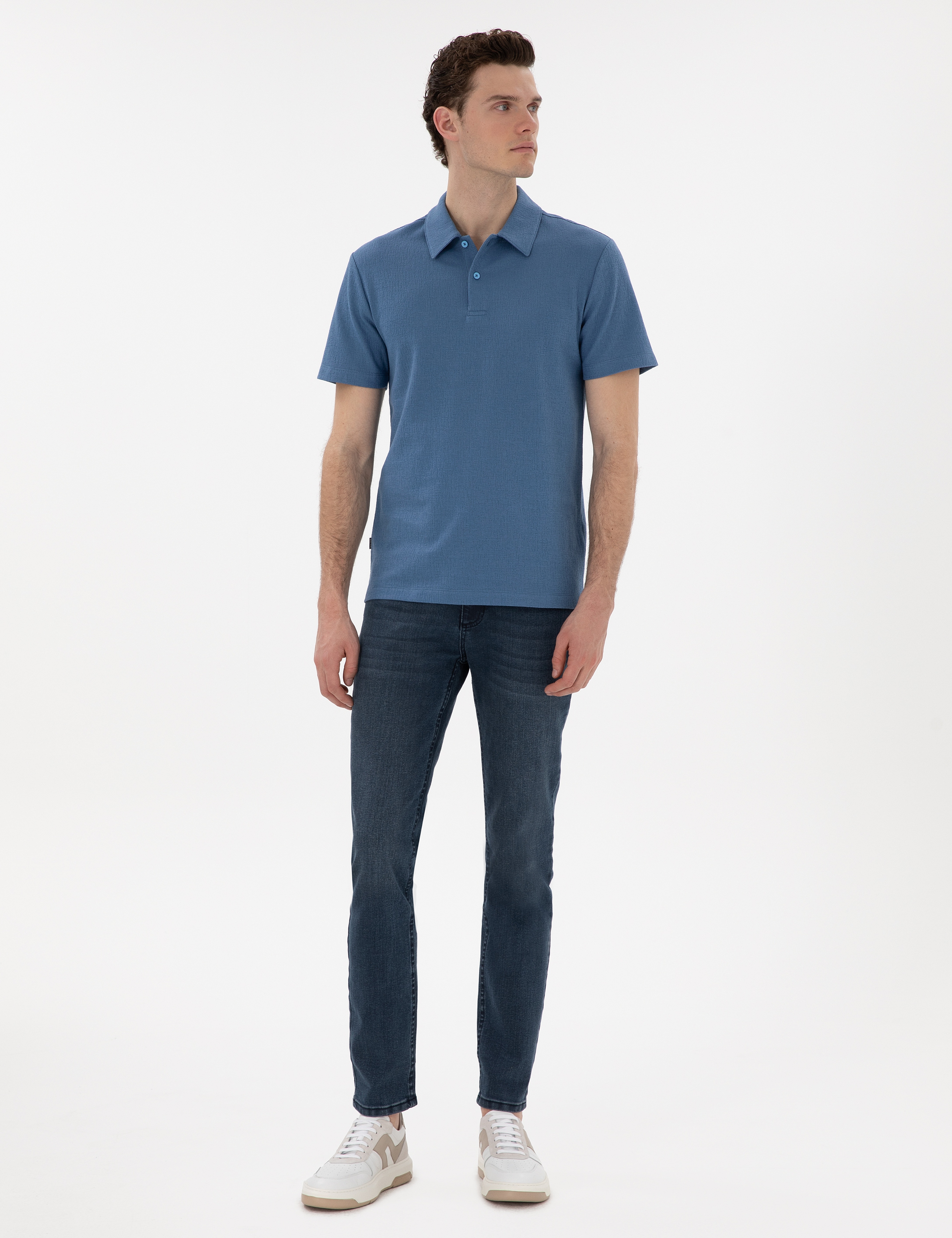 Mavi Slim Fit Polo Yaka Tişört