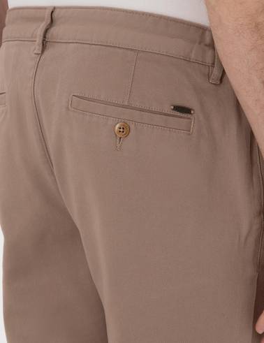 Vizon Slim Fit Beli Lastikli Kanvas Pantolon