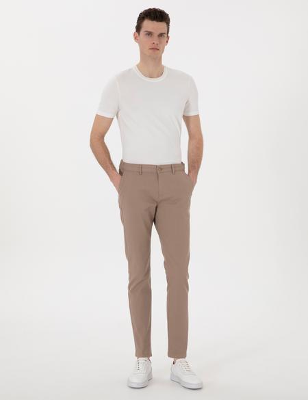 Vizon Slim Fit Beli Lastikli Kanvas Pantolon - 50308080035
