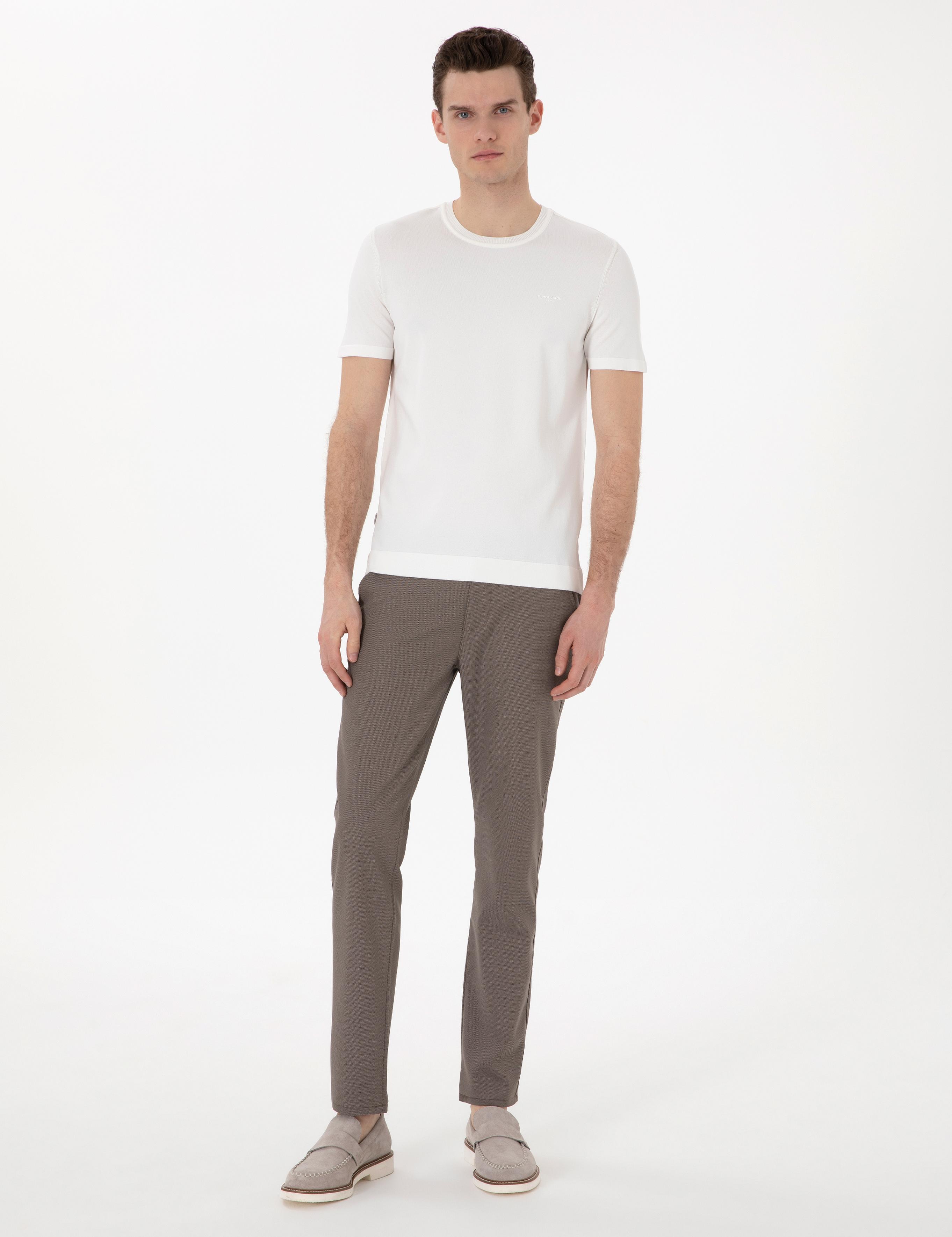 Vizon Slim Fit Beli Lastikli Kanvas Pantolon