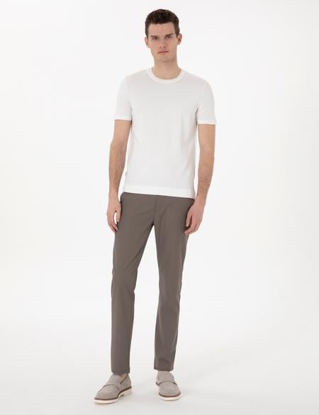 Vizon Slim Fit Beli Lastikli Kanvas Pantolon - 50308092035