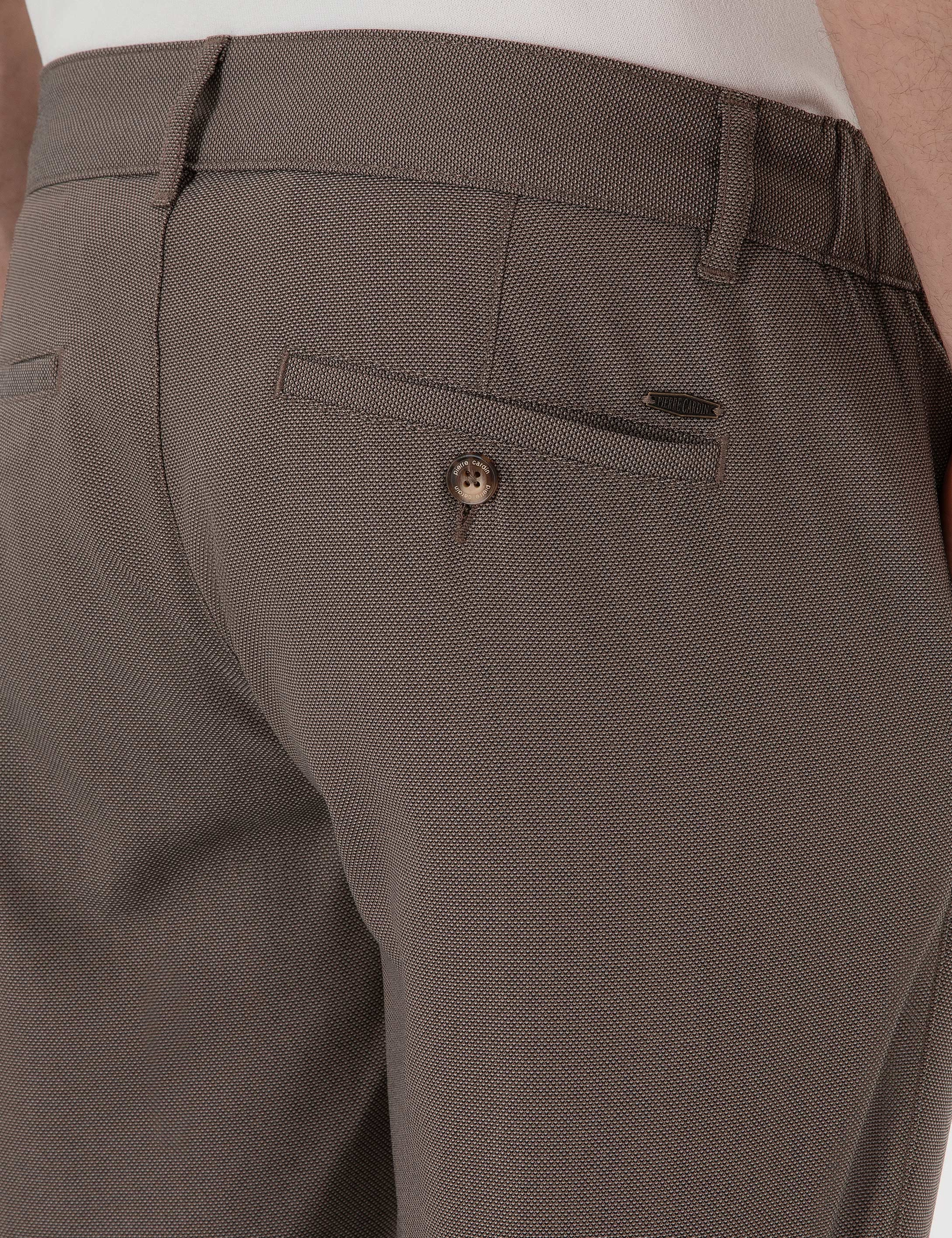 Vizon Slim Fit Beli Lastikli Kanvas Pantolon - Image 6