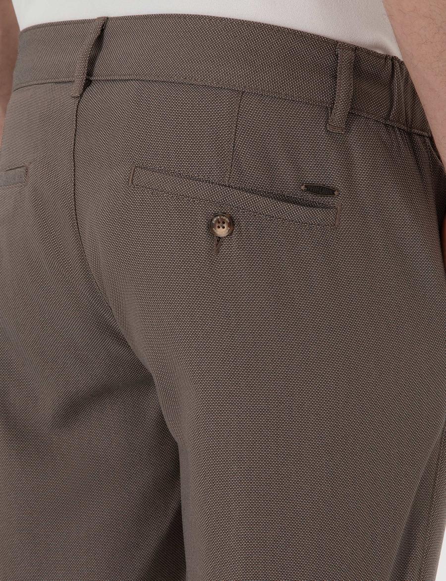 Vizon Slim Fit Beli Lastikli Kanvas Pantolon