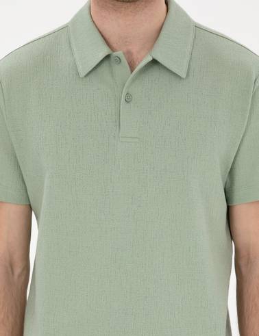 Çağla Yeşili Slim Fit Polo Yaka Tişört