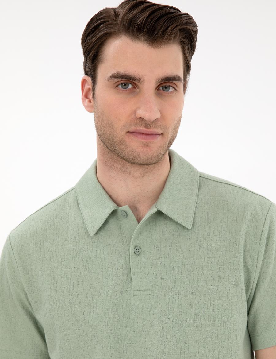 Çağla Yeşili Slim Fit Polo Yaka Tişört