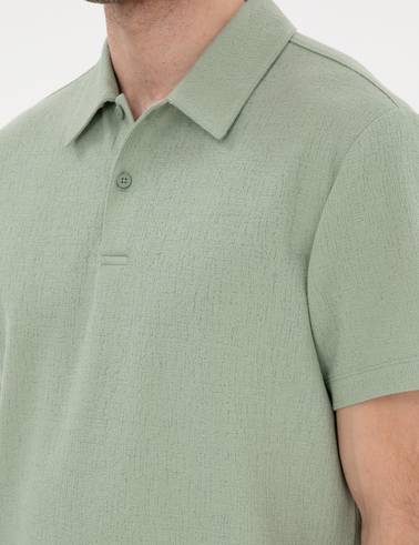 Çağla Yeşili Slim Fit Polo Yaka Tişört