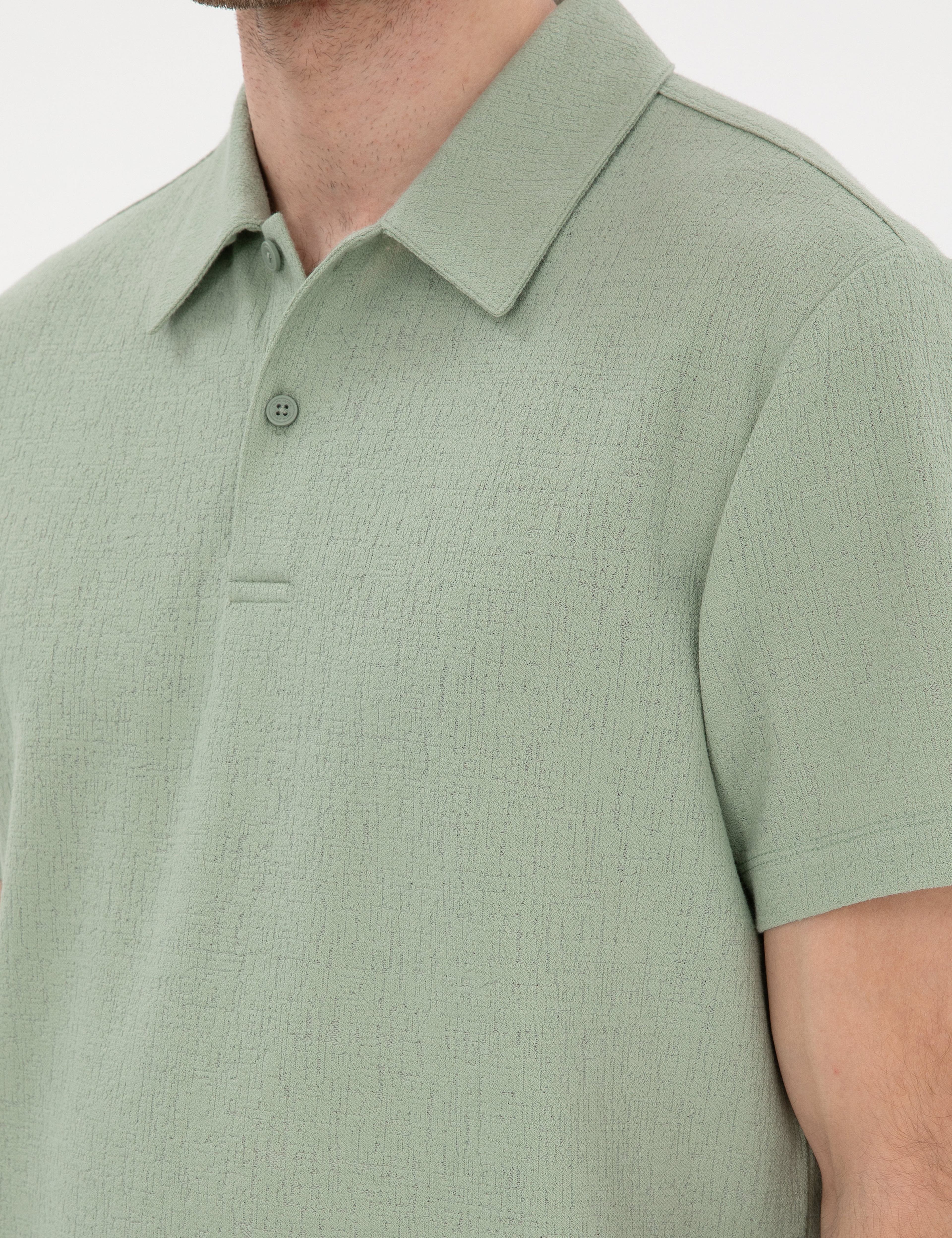 Çağla Yeşili Slim Fit Polo Yaka Tişört