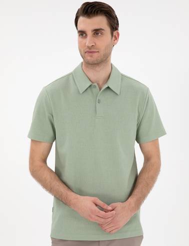 Çağla Yeşili Slim Fit Polo Yaka Tişört